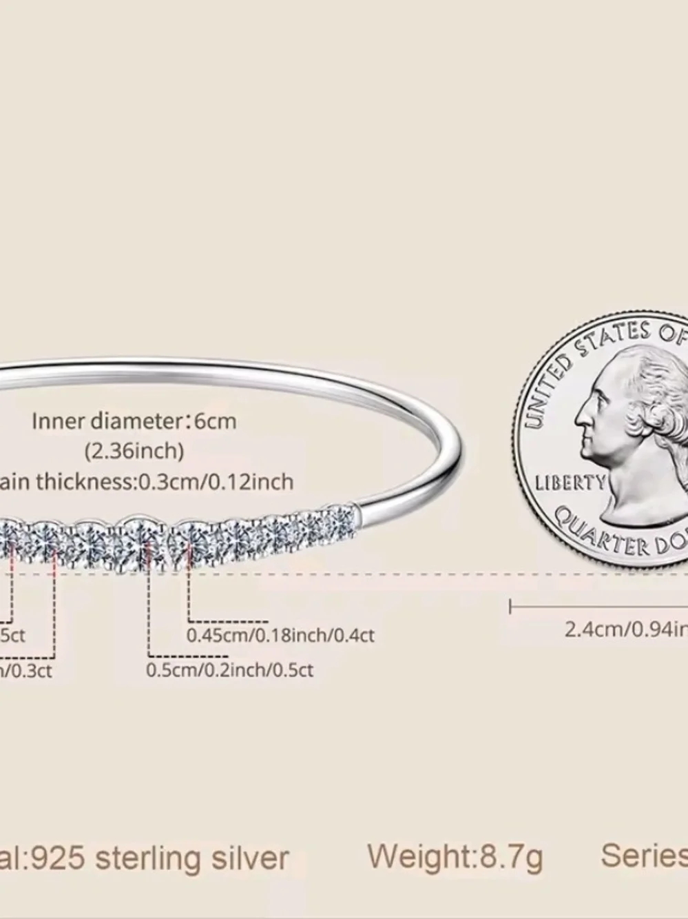 GRA Certified VVS1 3.6 CT*Moissanite Cuff Bangle New